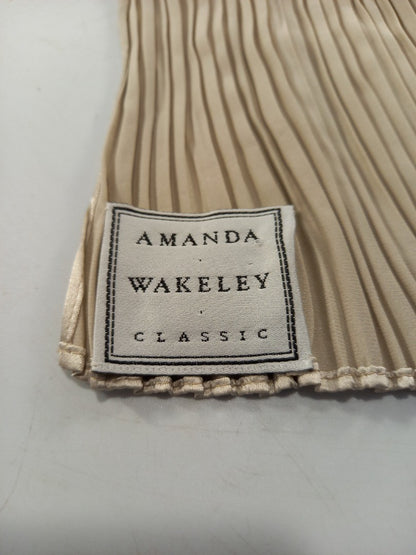 scarf amanda wakeley pleated beige cream stone VGC