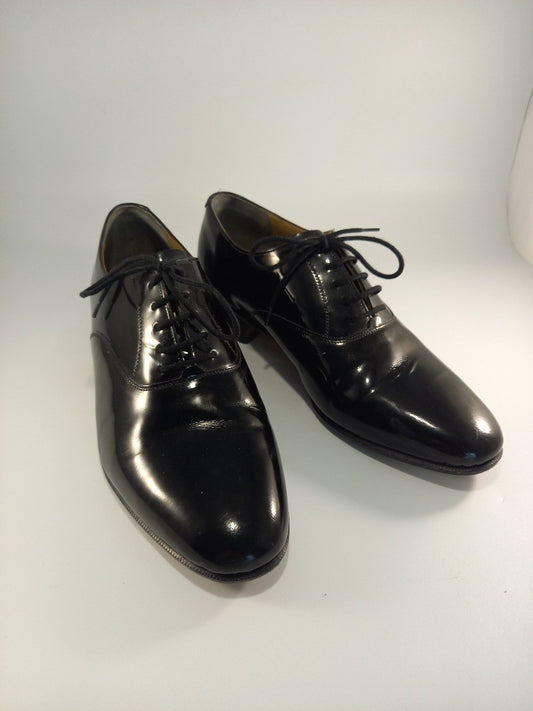 Barker Patent Leather Black Oxford Lace Up Shoes - Size UK 7.5