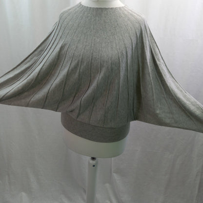 Rick Owens Lilies Grey Batwing Jumper Ribbed Knit Silk UK 10 Excellent