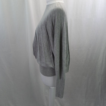 Rick Owens Lilies Grey Batwing Jumper Ribbed Knit Silk UK 10 Excellent