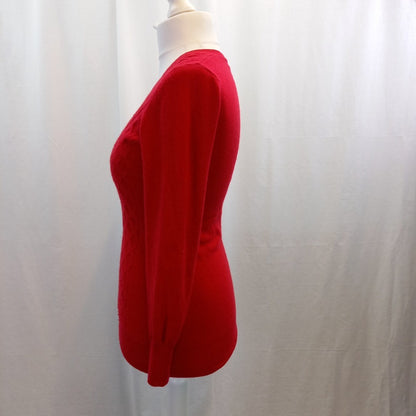 Zume Red Cashmere Cardigan Diamante Buttons UK S Excellent