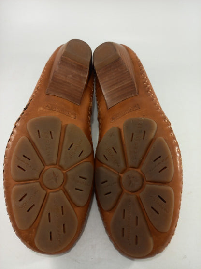 Pikolinos Tan Leather Flat Slip On Shoes Size 5 Brandy Excellent Condition