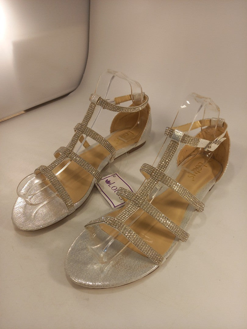 Lotus Silver Diamante Gladiator Style Sandals Size 6 Brand New