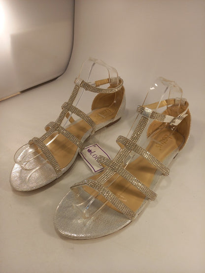 Lotus Silver Diamante Gladiator Style Sandals Size 6 Brand New