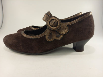 Hotter Comfort Concept Brown Suede Valetta High Heel Size 6.5 Nearly New