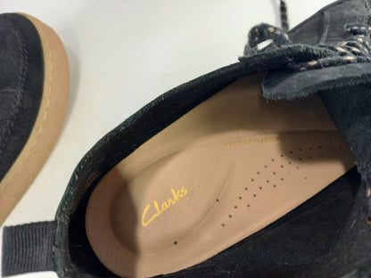 Clarks Black Suede Lace Up Shoes Size 6.5D Contour Cushion Nearly New