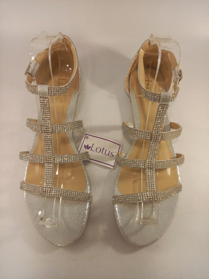 Lotus Silver Diamante Gladiator Style Sandals Size 6 Brand New