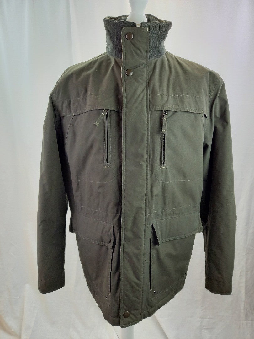 Brook Taverner Green Khaki Padded Full Zip Jacket - Size 42R