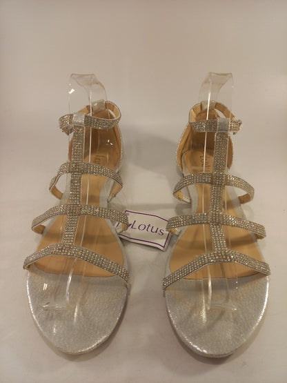 Lotus Silver Diamante Gladiator Style Sandals Size 6 Brand New