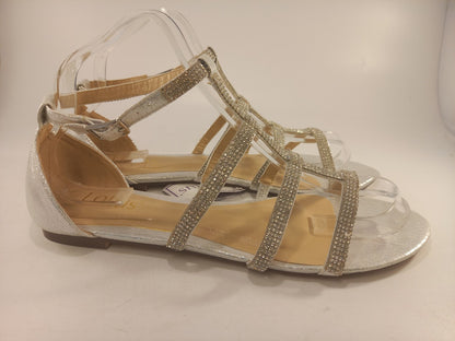 Lotus Silver Diamante Gladiator Style Sandals Size 6 Brand New