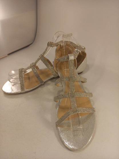 Lotus Silver Diamante Gladiator Style Sandals Size 6 Brand New