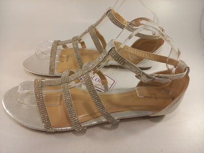 Lotus Silver Diamante Gladiator Style Sandals Size 6 Brand New