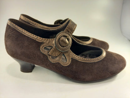 Hotter Comfort Concept Brown Suede Valetta High Heel Size 6.5 Nearly New