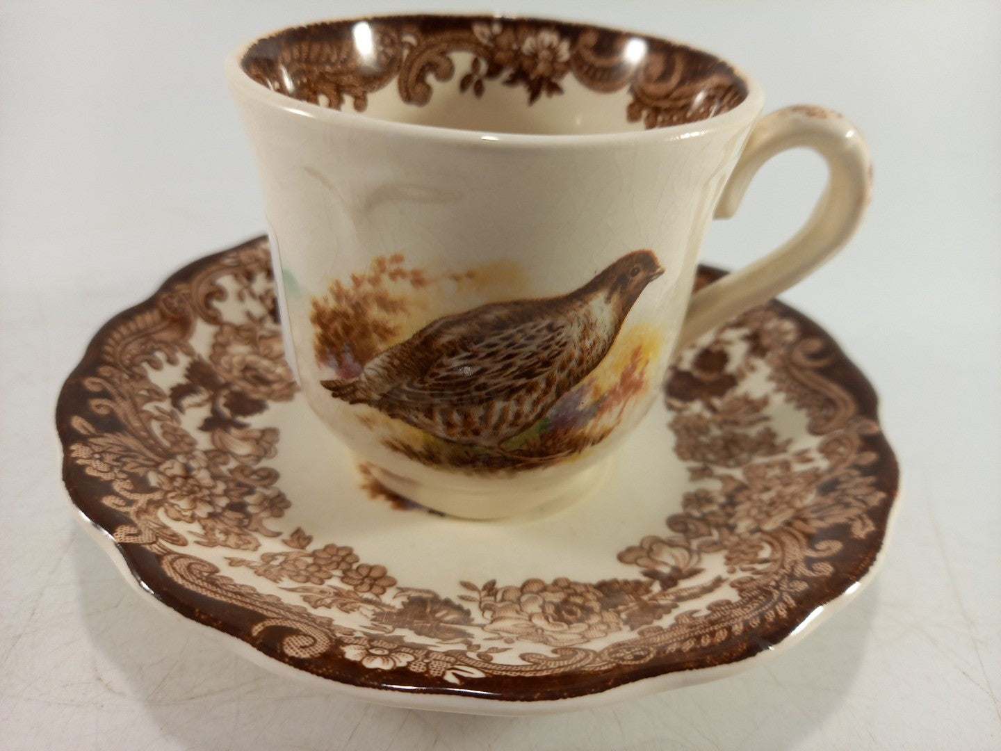 Royal Worcester Palissy Game Series Small Cup & Saucer Vintage Excellent Condition