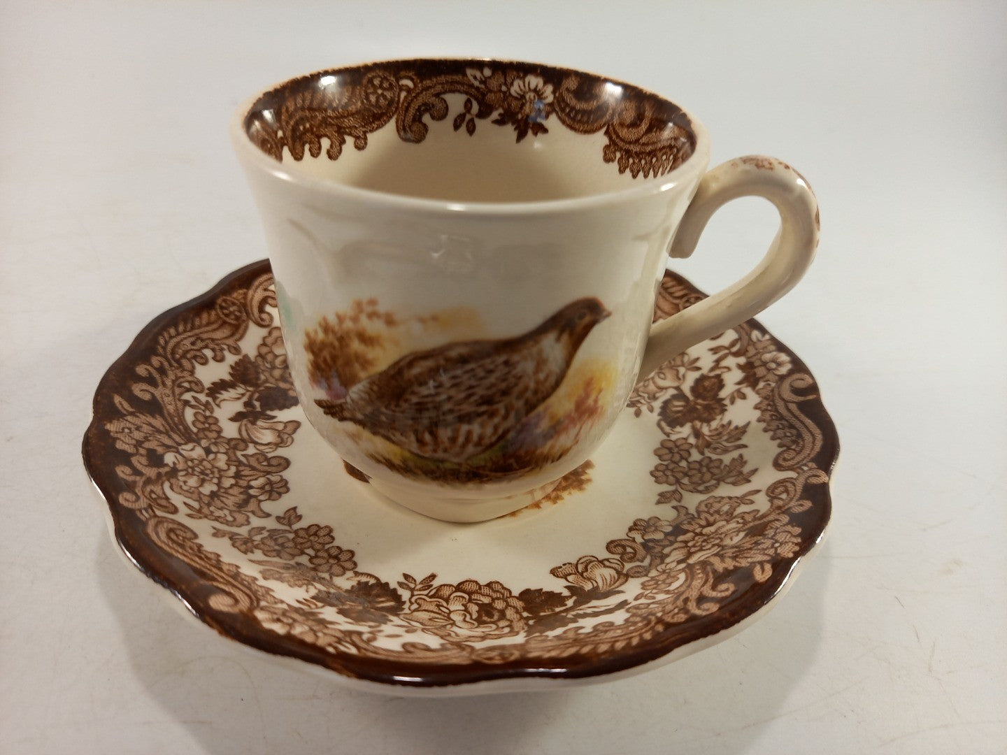 Royal Worcester Palissy Game Series Small Cup & Saucer Vintage Excellent Condition