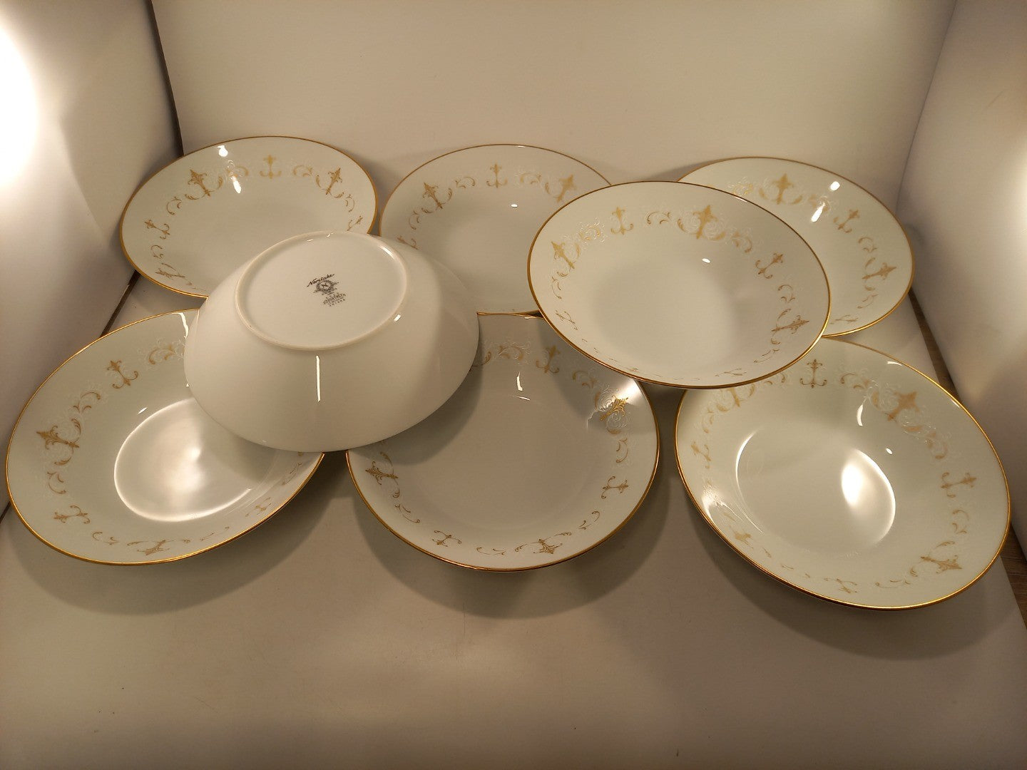 Noritake Courtney Soup Bowl #6520 7.5" Set of 8 Excellent Condition