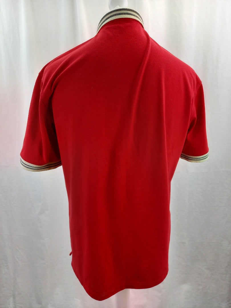 Burberry London Red Nova Check Collar Polo Shirt - Size XXL