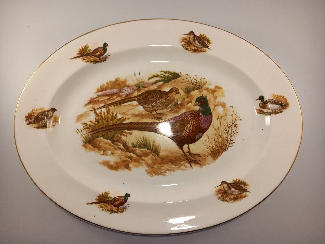 serving plate dish platter pheasant game country scene sovereign 16in diameter