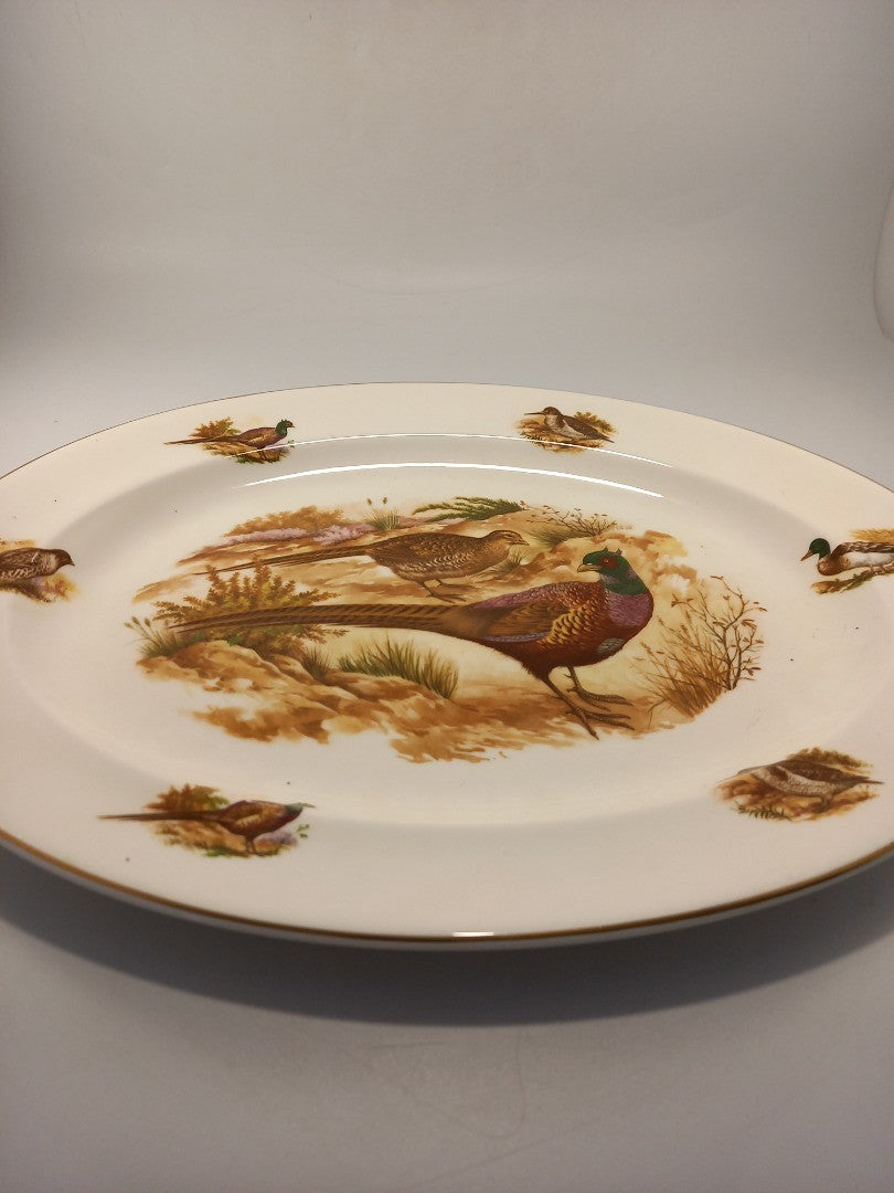 serving plate dish platter pheasant game country scene sovereign 16in diameter