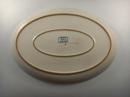 denby dinner plates x6 shammrock green teal brown oval platter size 12.5in x 9in