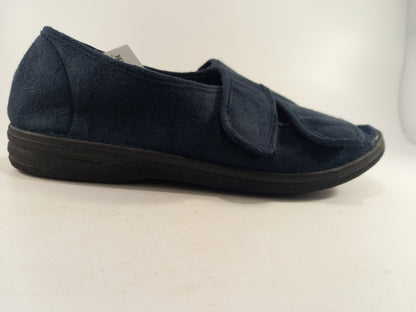 Cushion Walk Navy Fleece Hook & Loop Fastening Slippers Size 6 BNIB