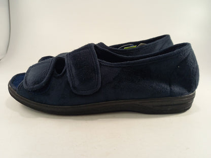 Cushion Walk Navy Fleece Hook & Loop Fastening Slippers Size 6 BNIB