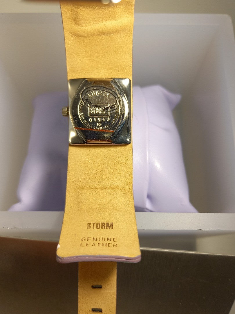 Storm Snazzy Metallic Purple Leather Wristwatch in Box - Needs Battery Replacing