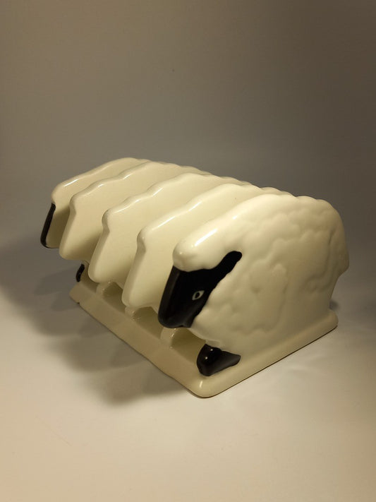 Carlton Ware Sheep Collectable 4-Slice Ceramic Vintage Toast Rack