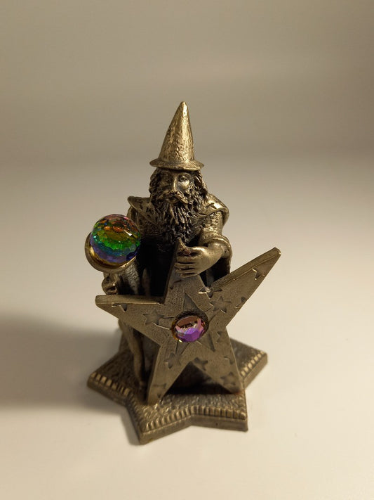 WAPW Mark Locker Pewter 'Starspell' 3074 Wizard with a Staff Figurine Myth Magic