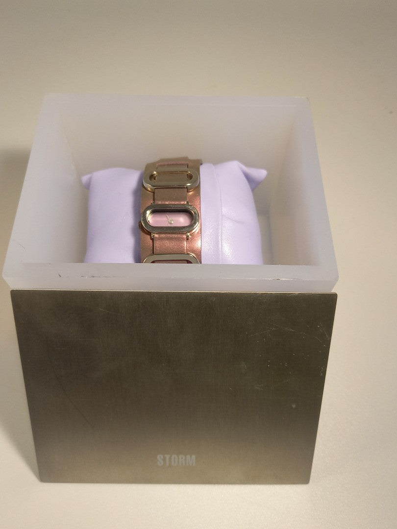 Storm Snazzy Metallic Purple Leather Wristwatch in Box - Needs Battery Replacing