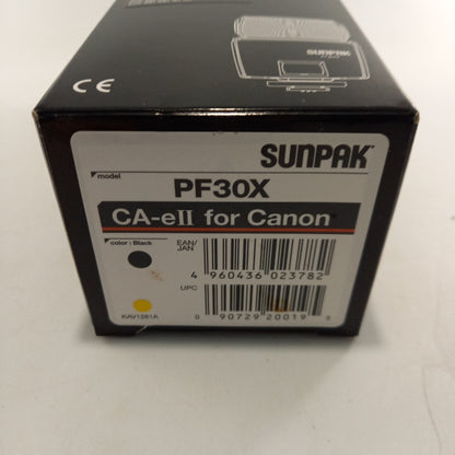 Sunpak PF30X Electronic Camera Flash Unit For Canon Lightweight Portable New