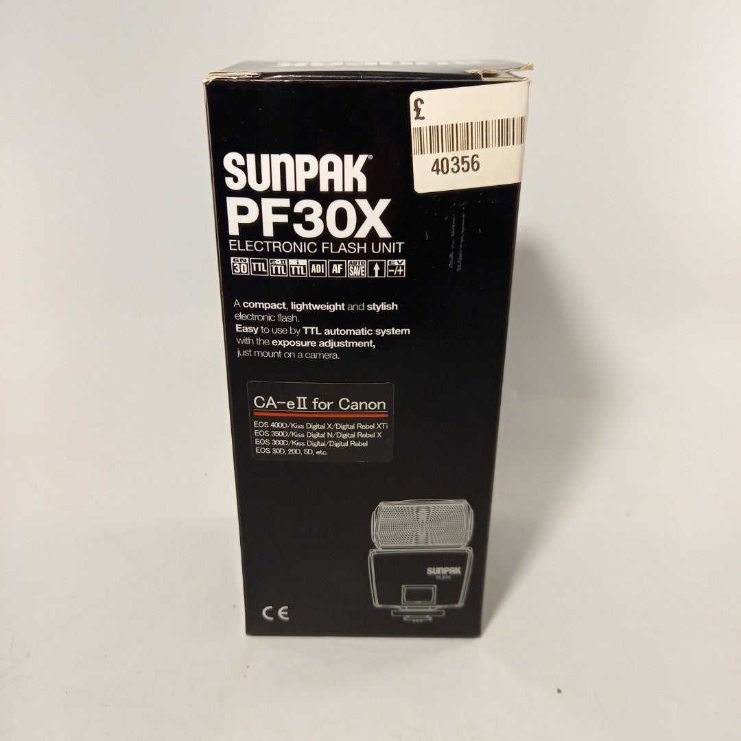 Sunpak PF30X Electronic Camera Flash Unit For Canon Lightweight Portable New