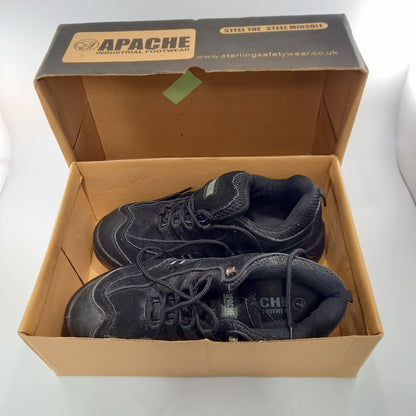 Apache Industrial Footwear Steel Toe Cap Black Trainers Mens UK 7 In Box Good