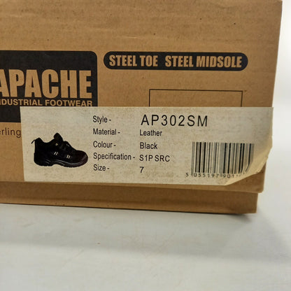 Apache Industrial Footwear Steel Toe Cap Black Trainers Mens UK 7 In Box Good