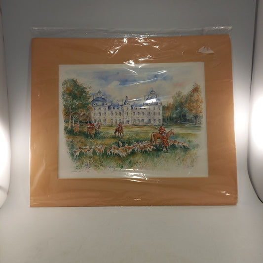 Watercolour Painting Print By Legai Château de Cheverny Framed Excellent