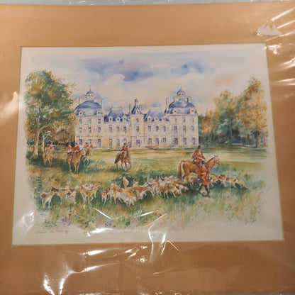 Watercolour Painting Print By Legai Château de Cheverny Framed Excellent