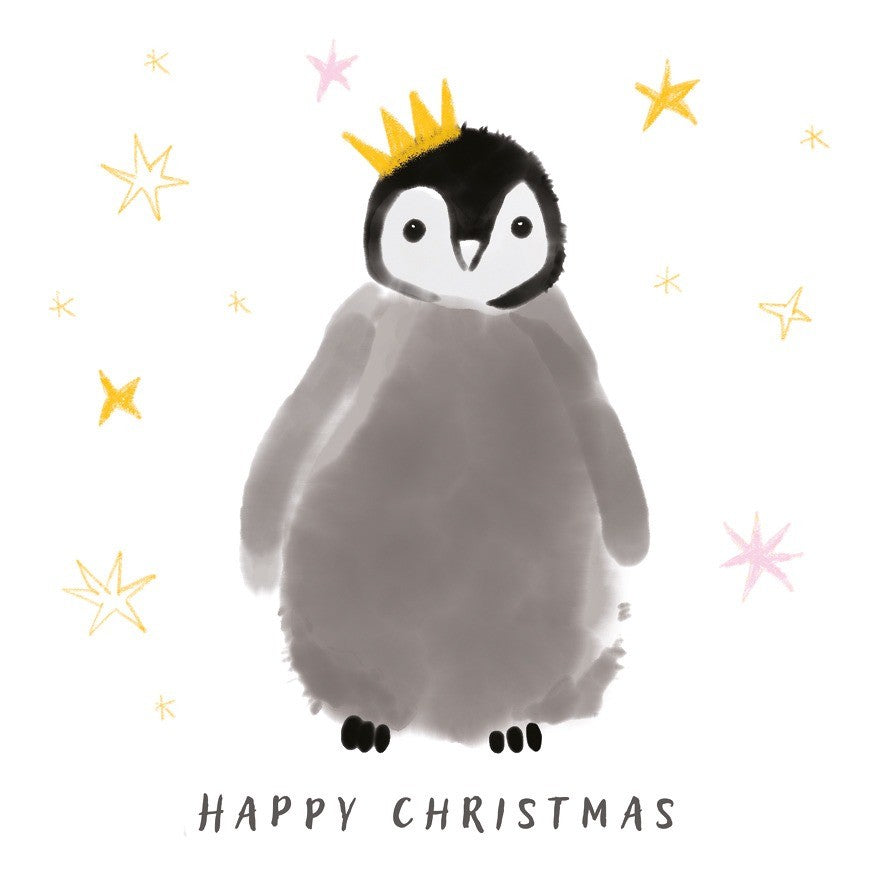 Watercolour Penguin charity Christmas cards from Longfield Community Hospice