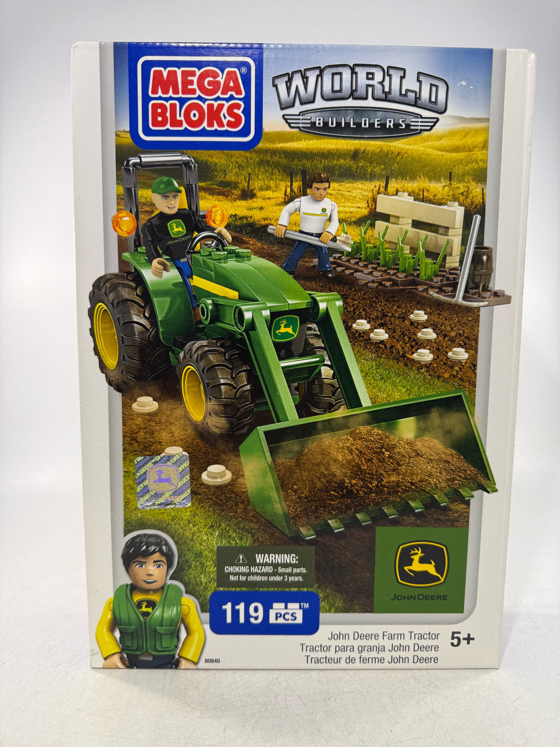 Mega Bloks John Deere Farm Tractor 80840 World Builders 119pc