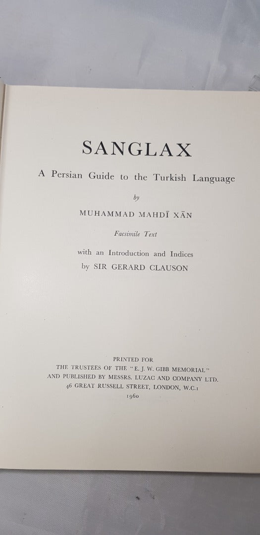 Sanglax - A Persian Guide to the Turkish Language. Hardback