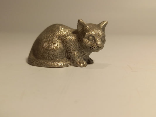 JS Pewter - Solid Heavy Pewter Miniature Cat Ornament