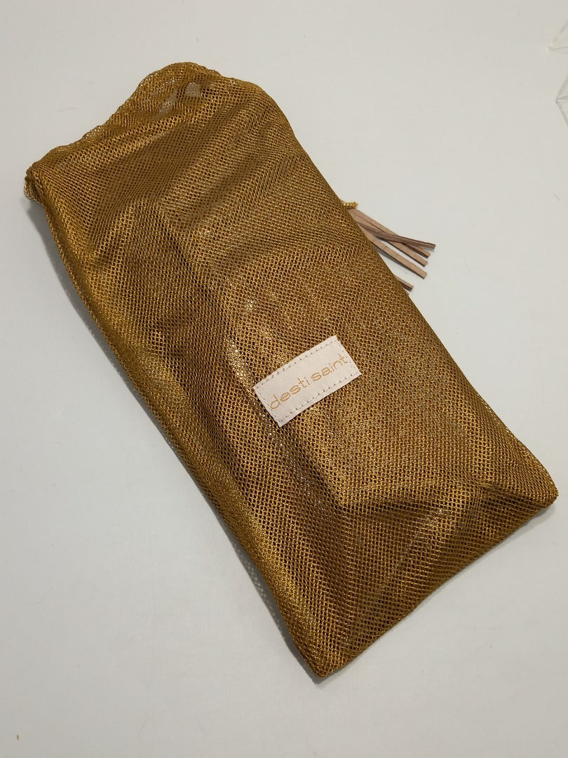 Desti Saint Vintage Leather Faux Crocodile Tasselled Clutch Bag / Purse