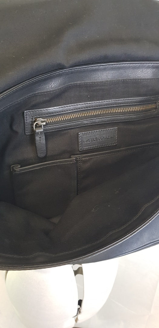 Jasper Conran Black Leather Satchel/Shoulder Bag VGC