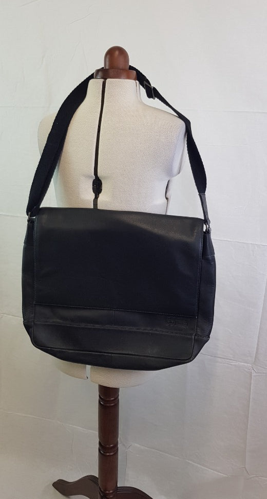 Jasper Conran Black Leather Satchel/Shoulder Bag VGC