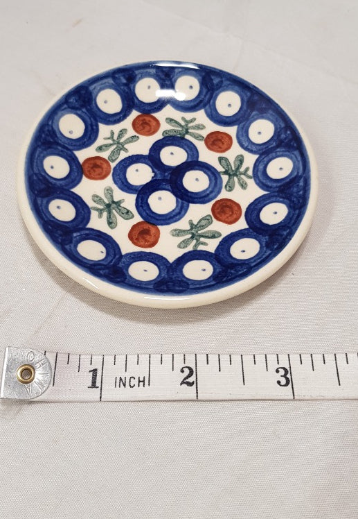 Wiza of Poland Hand-Made Trinket Dish in Blue & White VGC