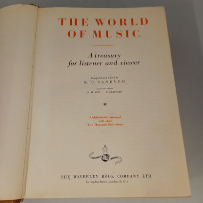 Listeners' Companion The World of Music -1954 hardback Wood Bound Book &Dust Bag