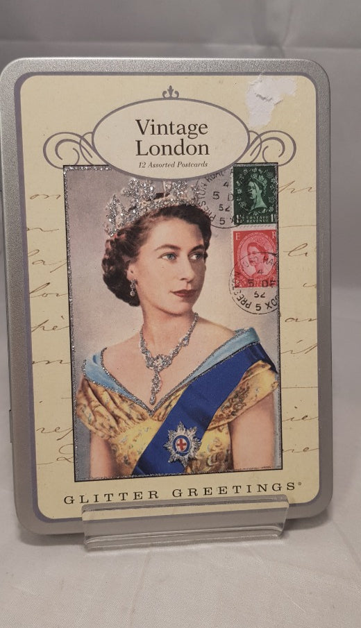 Vintage London x12 Assorted Postcards Glitter Greetings VGC