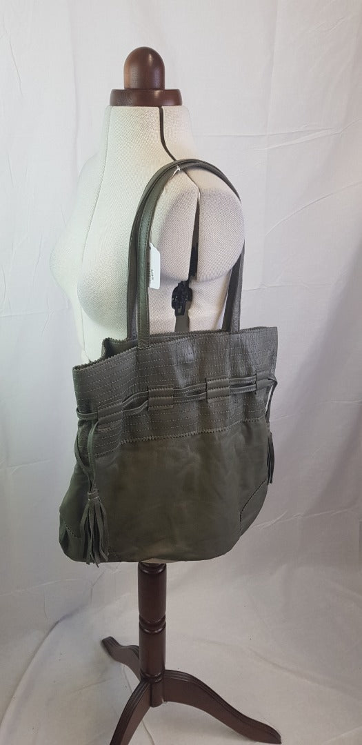 Lalla by Anthropologie Super Soft Khaki Leather Handbag - Excellent Condition
