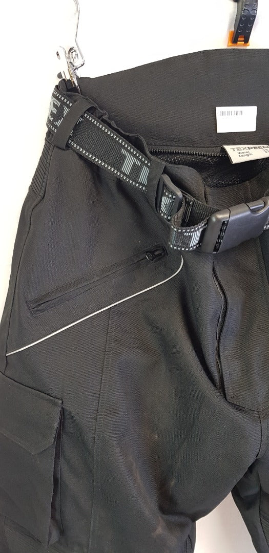 Texpeed Black Waterproof Biking Trousers & Detachable Lining Size W38"  L32" VGC