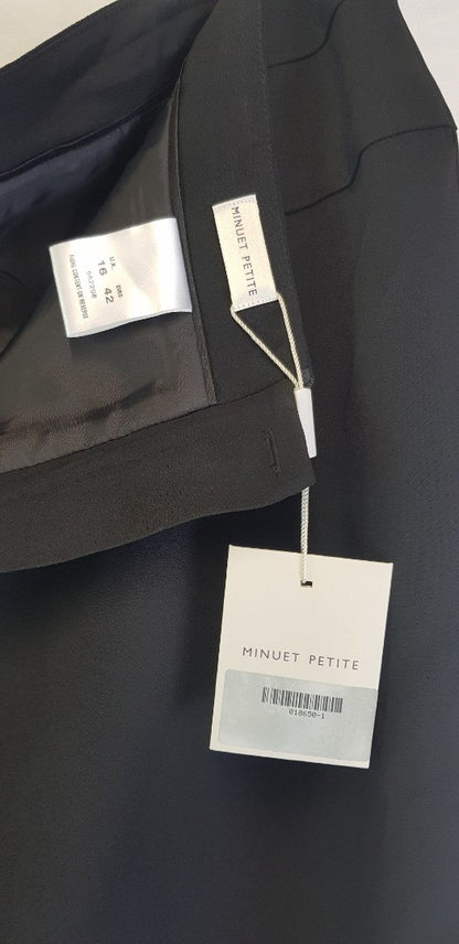 Minuet Petite Lined Black Skirt Size 16 BNWT